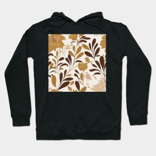 Brown and Cream Ivory Floral Classic Vintage Design Hoodie